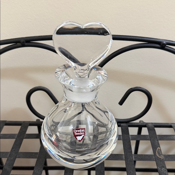 orrefors Other - Orrefors Clear Heart-Shaped Glass Perfume Bottle